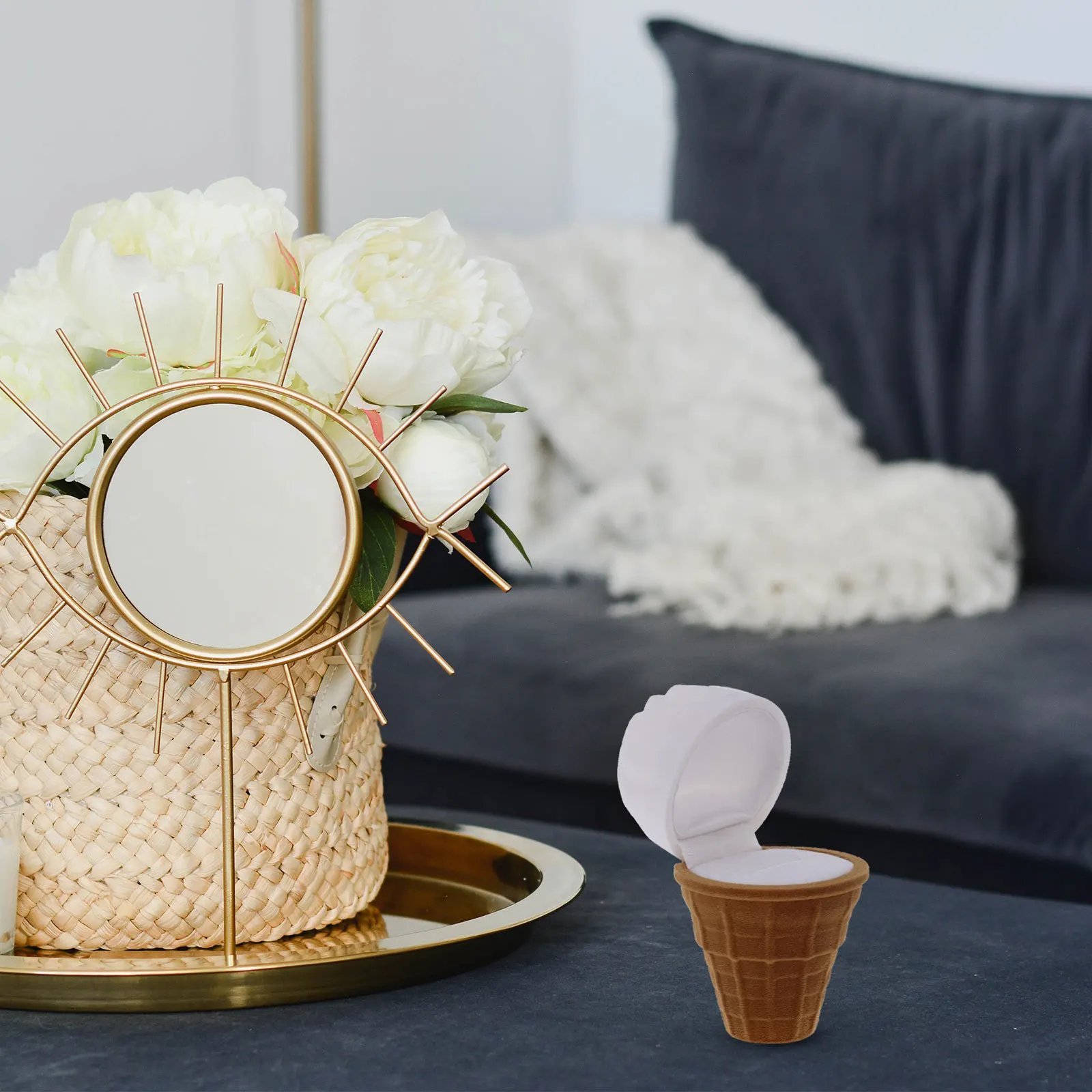 

1Pcs Simulation Ice Cream Ring Container Box for Her Romantic Valentine Birthday Gift Idea Ice Cream Ring Box