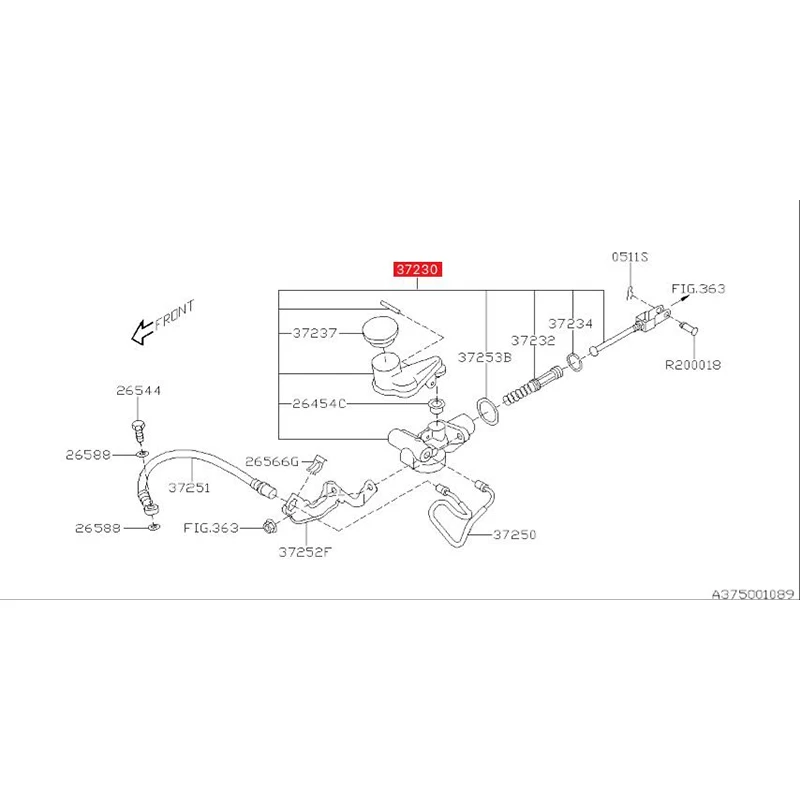 Car Genuine parts Clutch Master Cylinder 37230FE062 (37230FE061) For Subaru Impreza(2006-2007 2.5T 9WRX,2009&2011 2.5T) 5MT