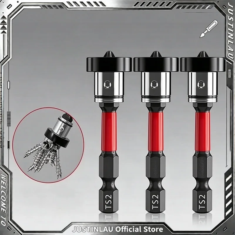 JUSTINLAU High Hardness Magnetic Hex Screwdriver Bit, Drywall Special Positioning Bit, Woodworking Electric Drill Accessory Tool