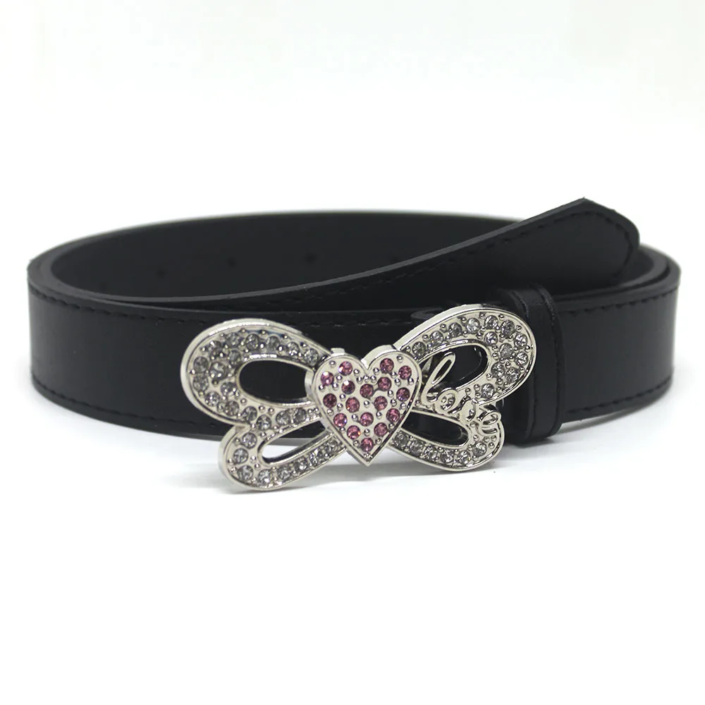 2024 Nieuwe Mode Luxe Vrouwen Riem Gothic Strass Strik Hart Y 2K Riem Cowboy Jeans Accessoires Ceinture Femme Luxe