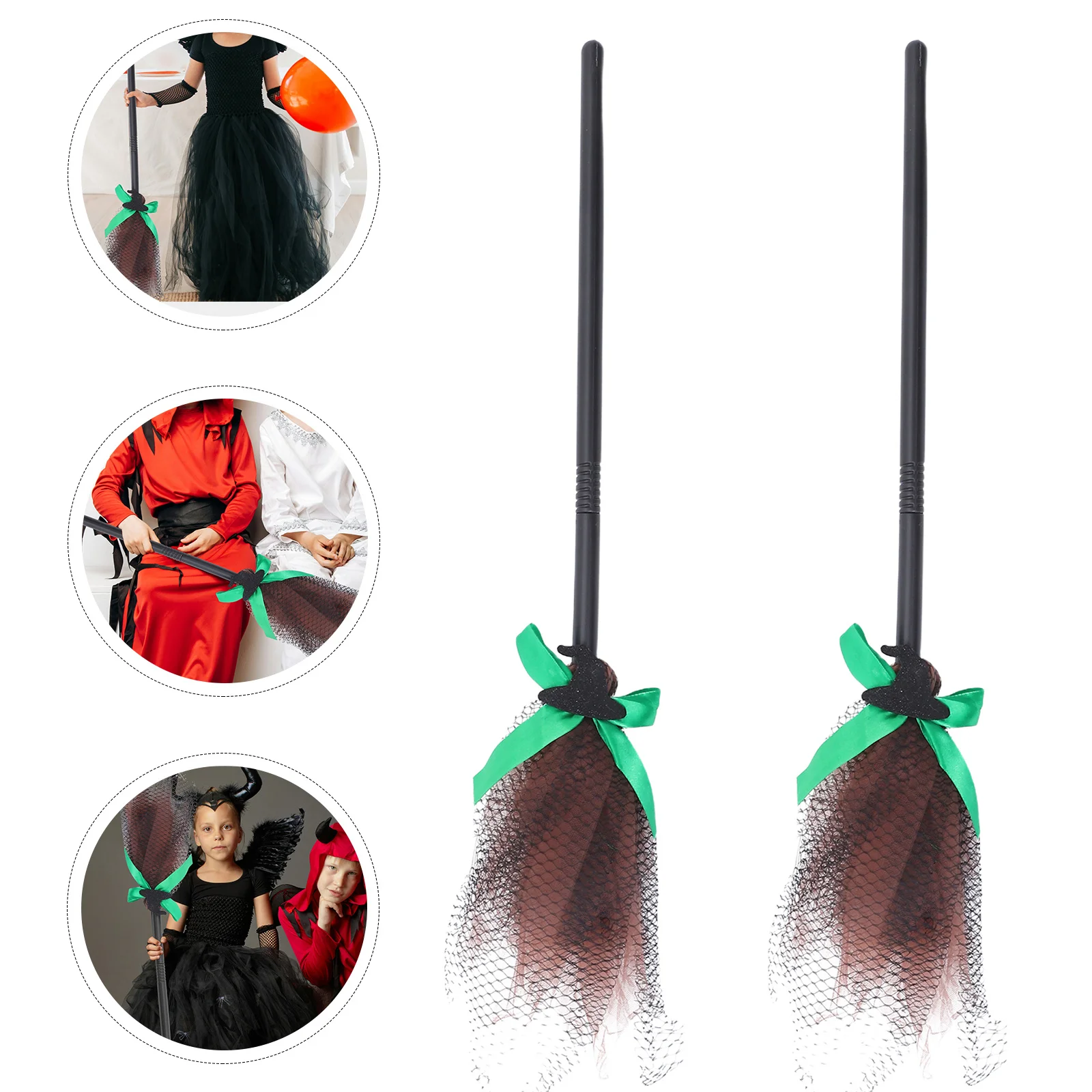 

2 шт., палочки для метлы ведьмы на Хэллоуин, пластиковый детский реквизит для метлы, съемный аксессуар для костюма, дом с привидениями, декор для вечеринки