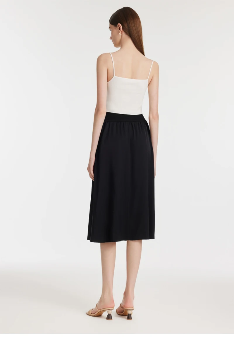 100%  Natural Silk Women's Half-Dress Simple and Elegant, Comfortable, Semi-Dress for Business Leisure, Soft Lightweight