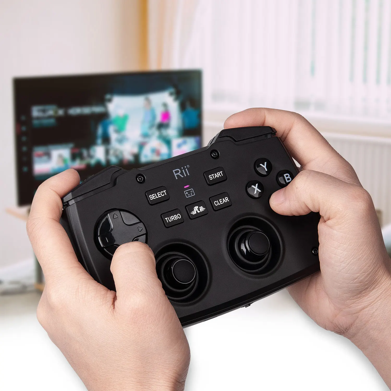Rii RK707 Wireless Game Controller Keyboard Mouse Combo 2.4GHz Portable with Turbo Function for PC Raspberry Pi 2 Android TV Goo