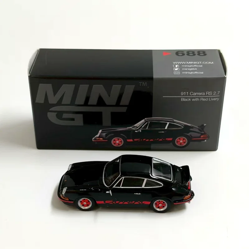 

MINI GT 1:64 911 Carera RS 2,7 модель автомобиля из сплава, статическая коллекция, украшенные праздничные подарки, игрушки
