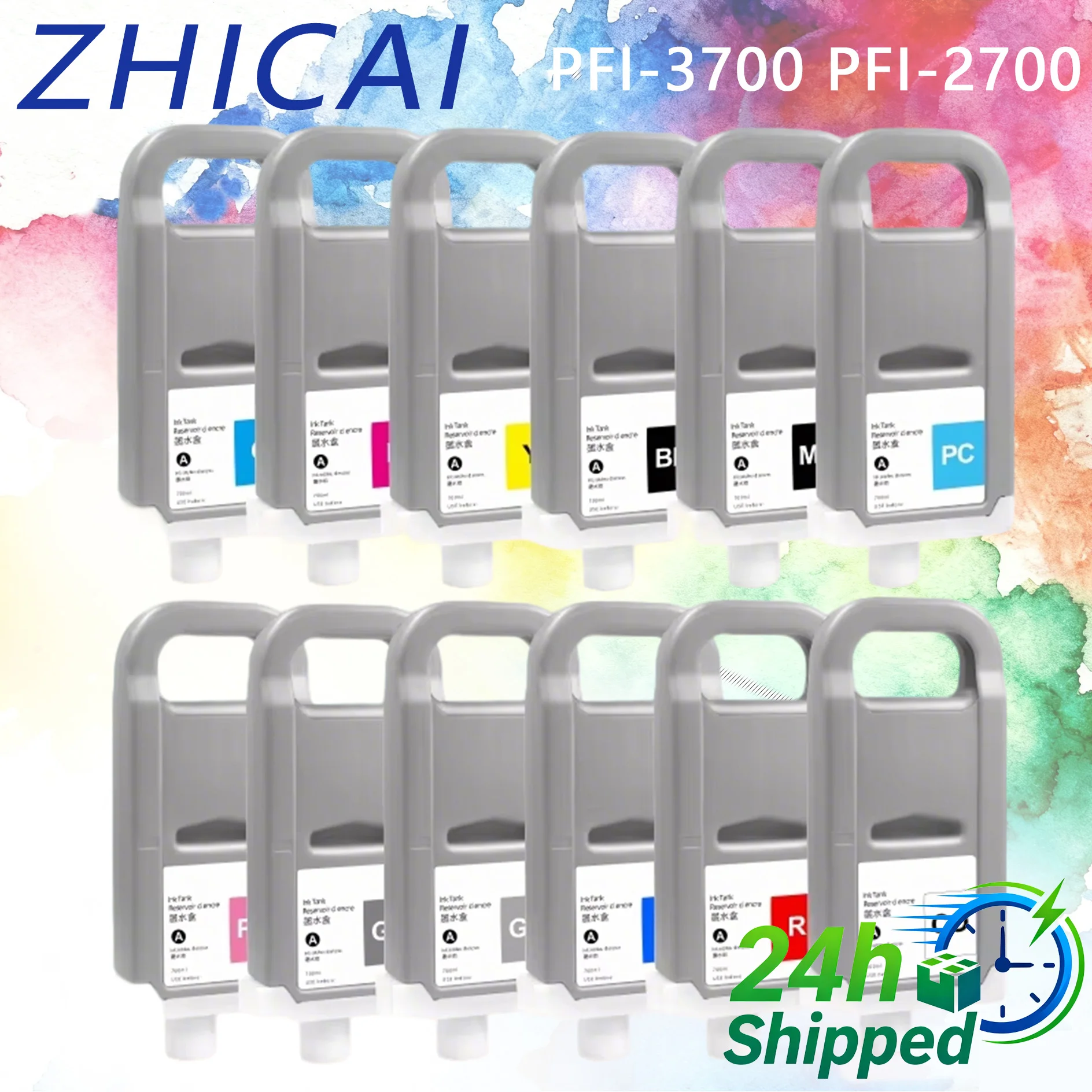 

PFI-3700 PFI-2700 700ml ink cartridge Pigment ink For Canon Pro2600 Pro4600 Pro6600 GP-2600S 4600S 6600S compatible cartridge