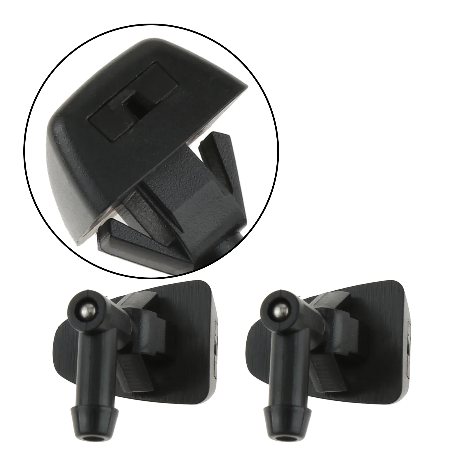 2Pcs 30655605 Black Plastic Car Windshield Wiper Water Spray Jet Washer Nozzles for Volvo C30 C70 S40 V40 V50 S70 V70 S80 XC70