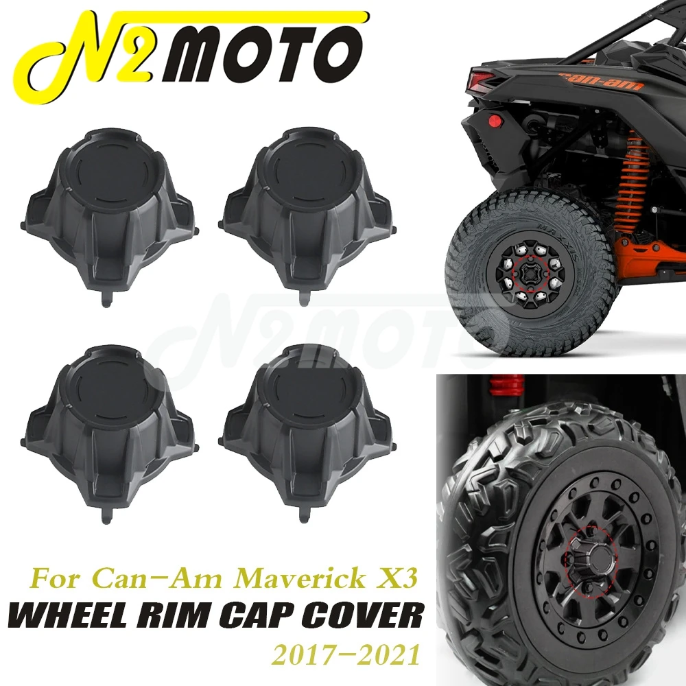 Tampa do cubo do aro do pneu da roda atv para can-am maverick x3 max r 4x4 ds xrc xmr rs turbo dps 17-21 protetor de roda centro plug caps