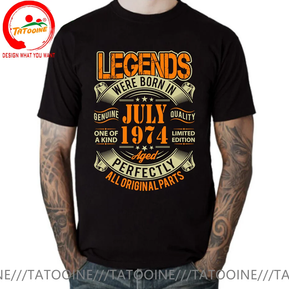 

Legends Born in 1974 Aged Perfectly January Febuary March April May June July August September October November December T Shirt