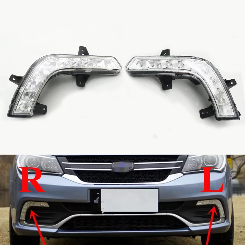 Front Bumper DRL Fog Driving Signal Lamp LED Daytime Running Light For Geely GC6/MK 2016-2019