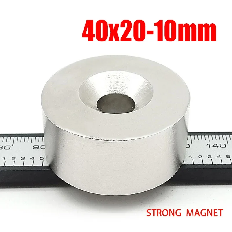 1/2/5PCS 40x20-10mm Circular Neodymium Magnets with Hole Disc Countersunk Round Super Strong Magnet Fridge Magnetic Sheet