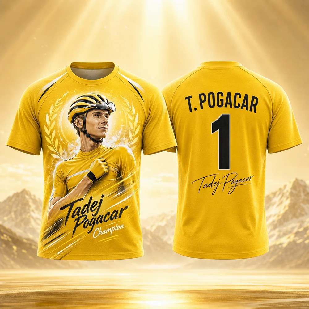 2026 Tour de France Champion Commemorative T-Shirt Pogacar Evenepoel Del Toro Printed Short Sleeve Tee Fan Bicycle Lover Gift