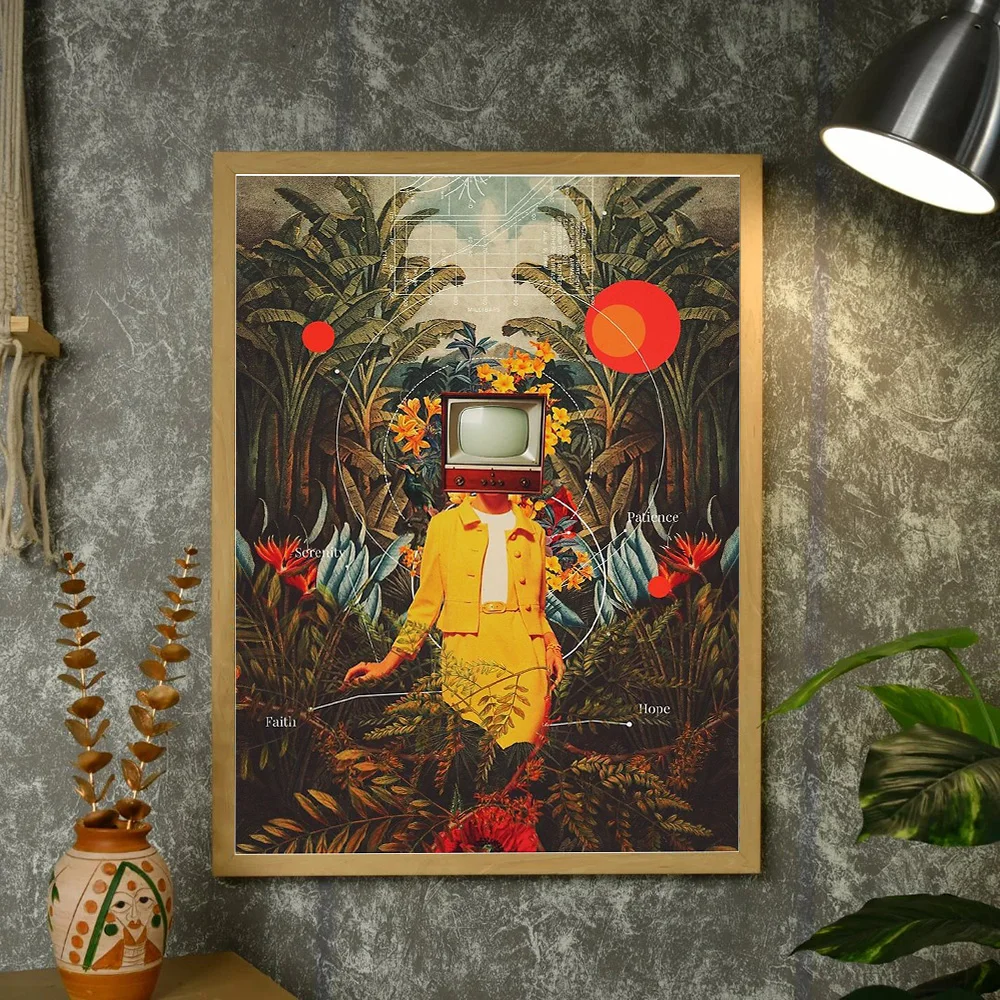 خمر نوير رسم قماش طباعة فيلم مظلم المباحث الفن جدار ديكور الفيلم المشارك القوطية الرعب الجمالية غرفة ديكور