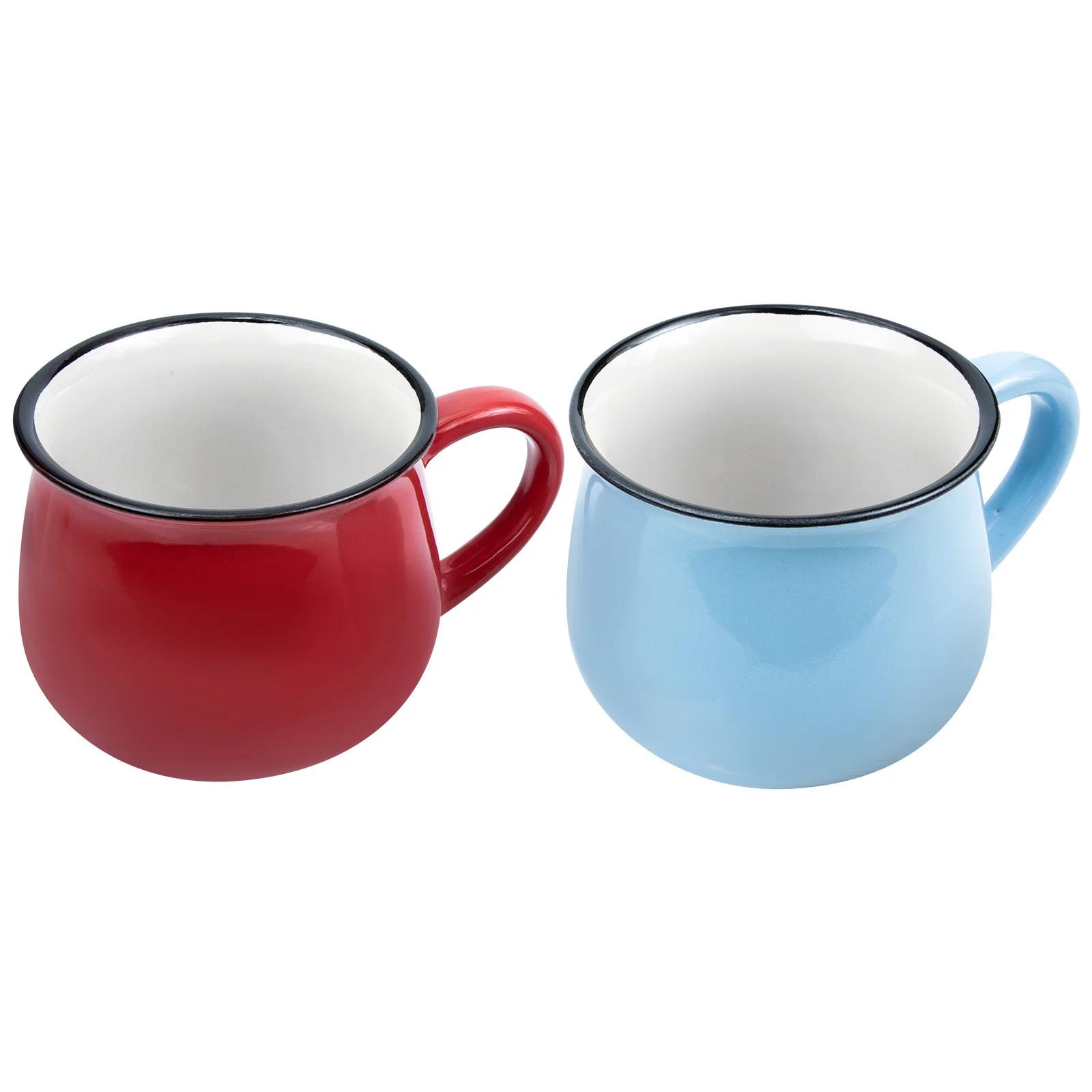 

2Pcs Ceramic Coffee Mugs with Handle Portable Drink Cup for Tea Water Soda Cocktail Household Kitchen Bar Dessert Art