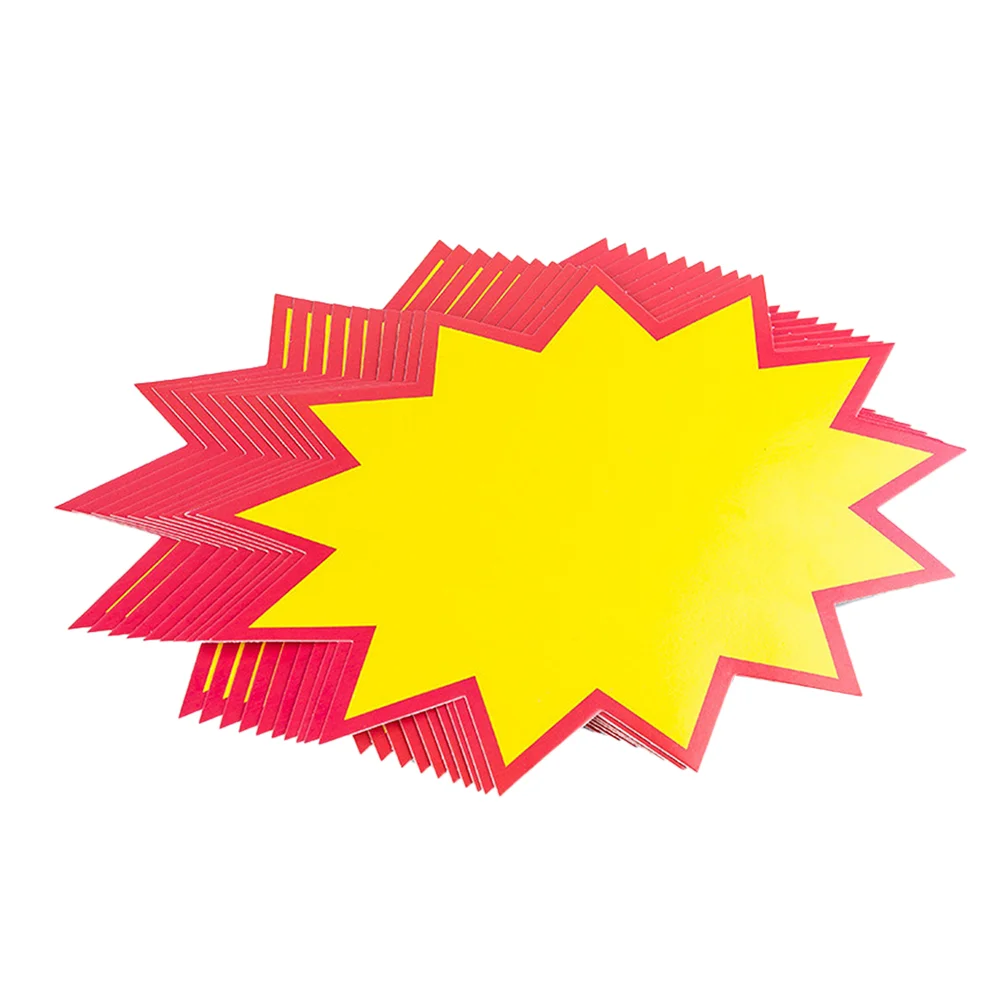 30 PCS Price Marking Explosion Sign Sticker The Mini Signs Paper Supermarket Tag Yellow