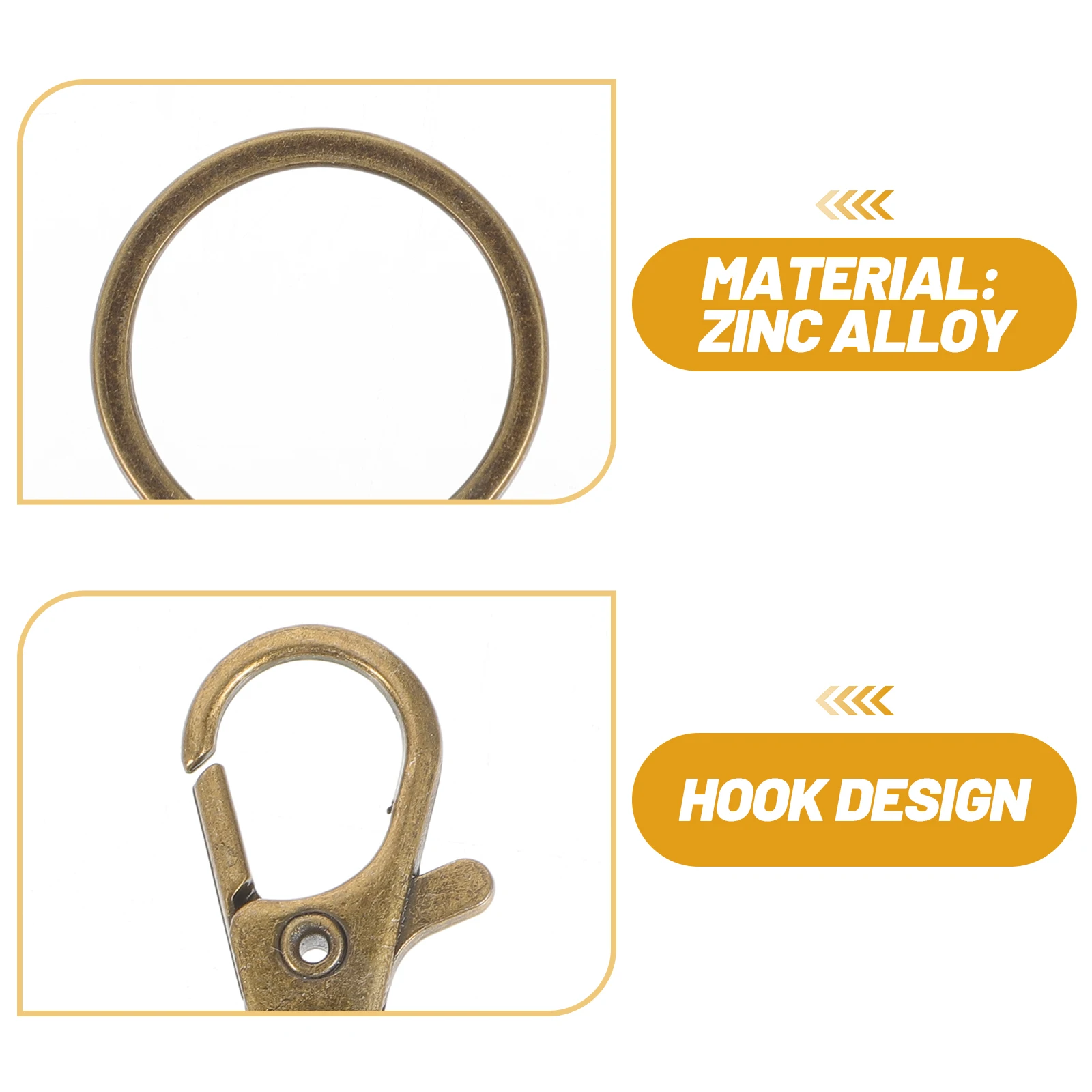 

60 Pcs Dog Key Ring Sturdy Buckles Zinc Alloy Keychain DIY Metal Split Rings Durable Safe Car Home Keys Holder