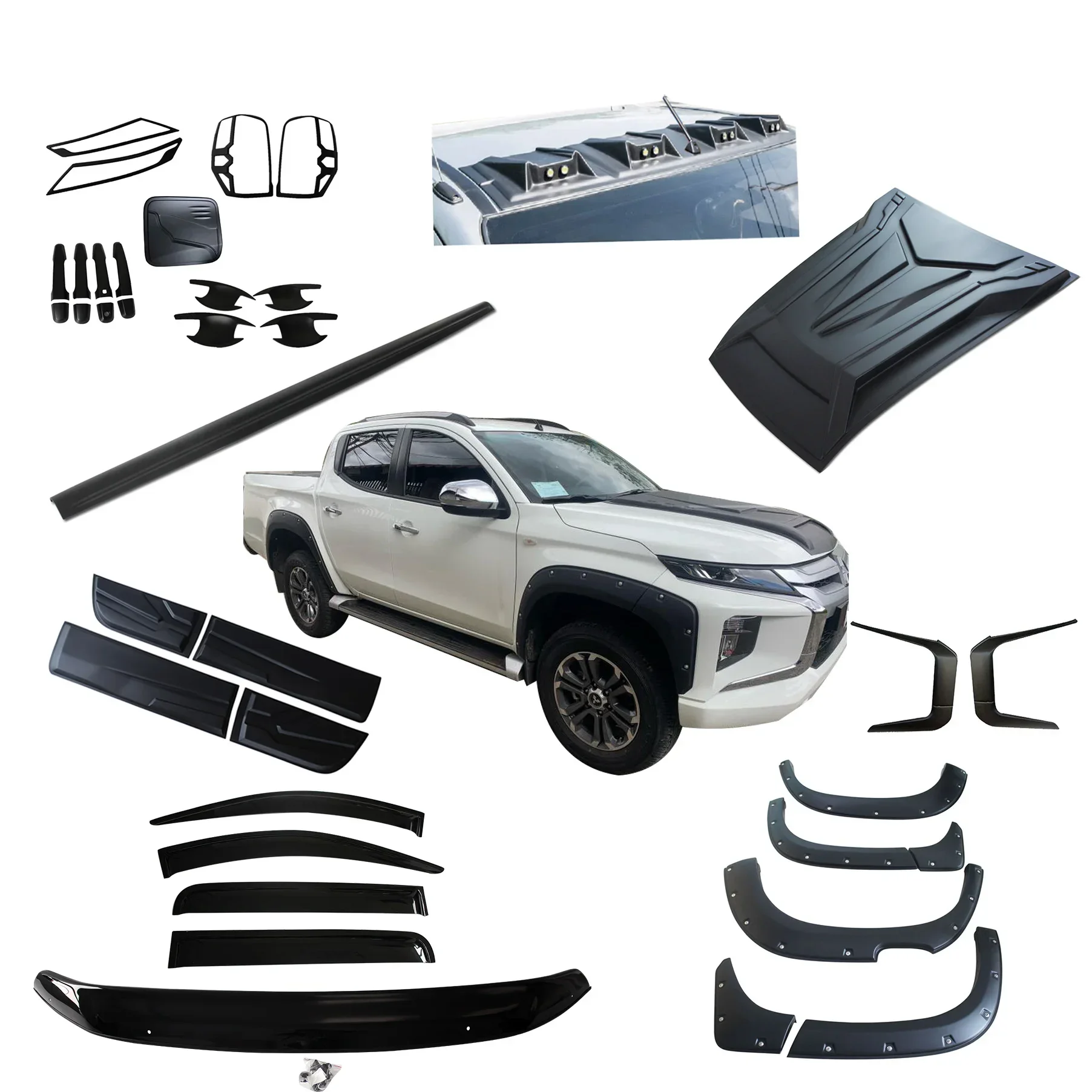 YCSUNZ Matte Black Body Kit L200 Full  Set Cover  Fender Flare For Triton l200 L 200 2019 2020 Car Accessories