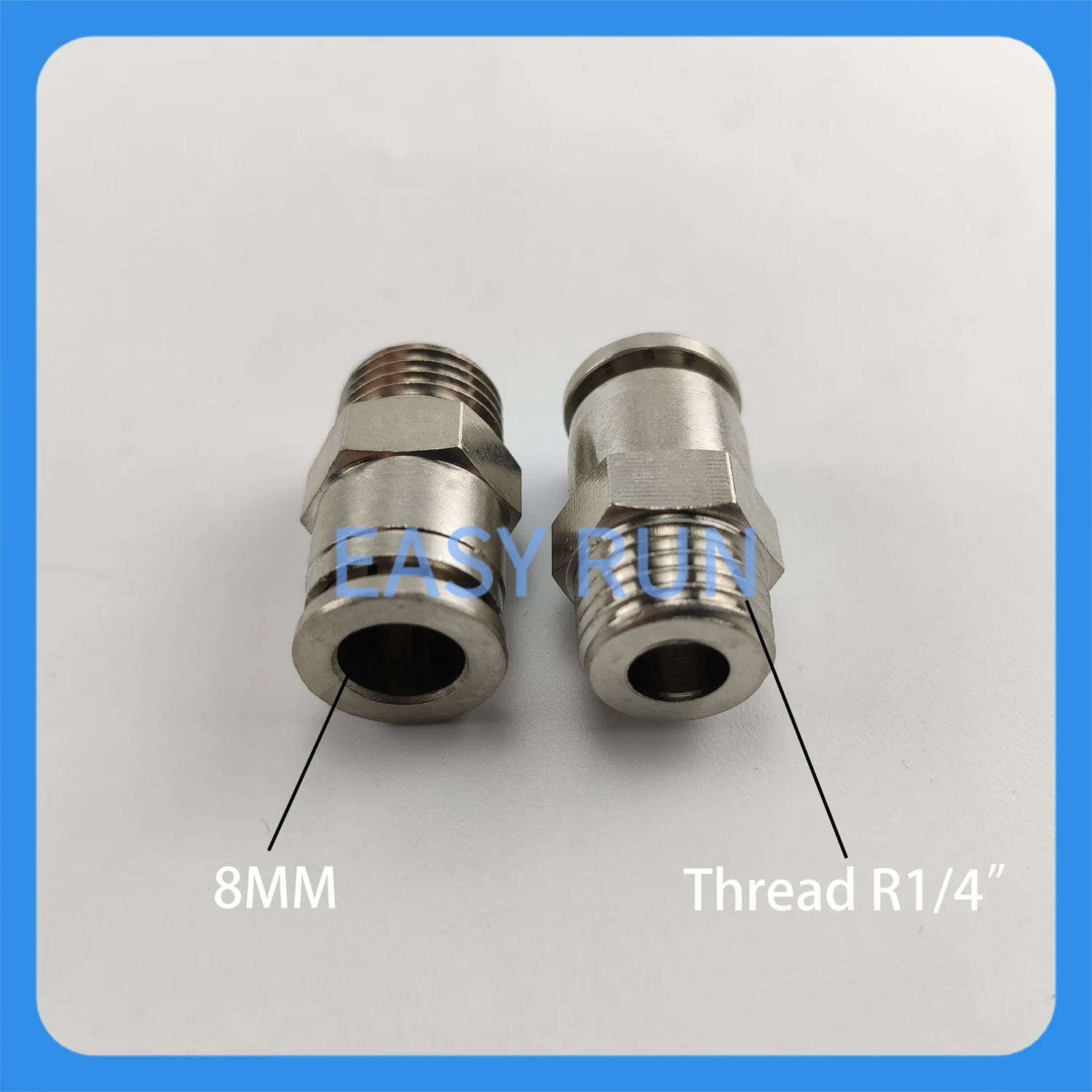 Metal quick connector PC 6mm nylon tube R1/4 external thread straight connector