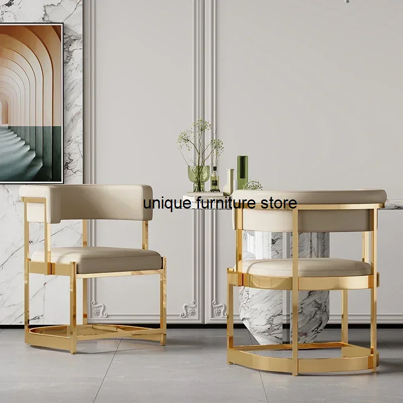 

Free Shipping Gold Legs Dining Chairs Designer Apartment Luxury Ergonomic Chair Makeup Soft Fauteuil Salon Interior Decorations