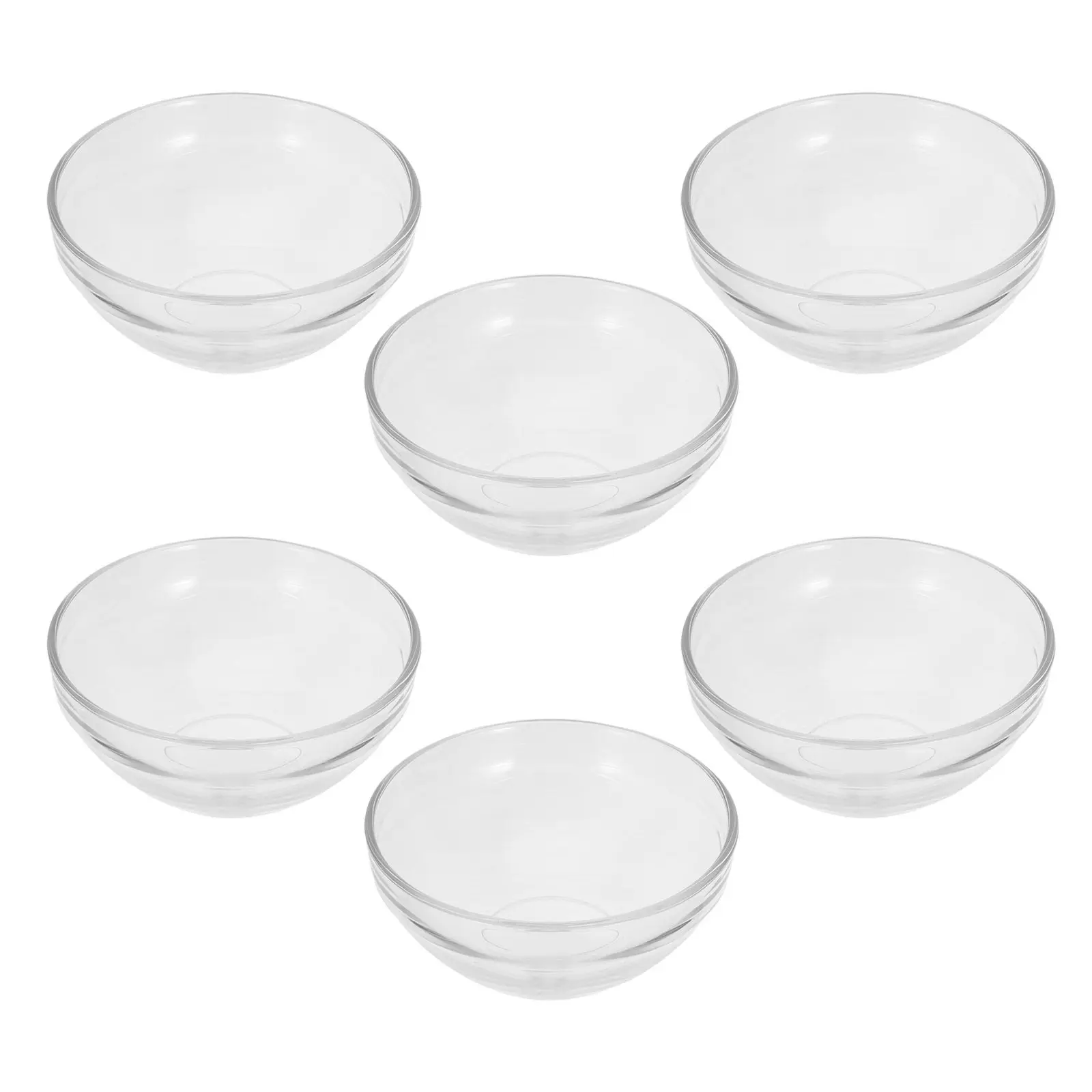 

6Pcs Glass Dessert Bowls Set Clear Small Glass Sauce Bowls 10.5cm Small Pudding Cups for Dessert Snacks Dipping Sauces
