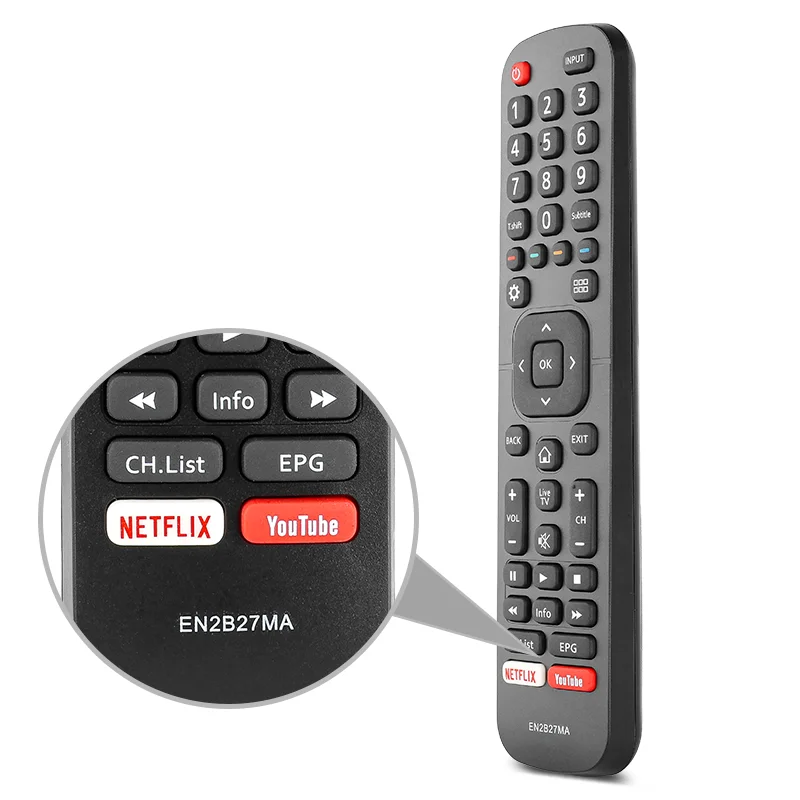 EN2B27MA Remote Control Compatible with Hisense TV 43K3110PW 58K700UWD 40K321UW 50M7000UW 75K700UWD 55K321UW 55K720UWG 50K3110PW