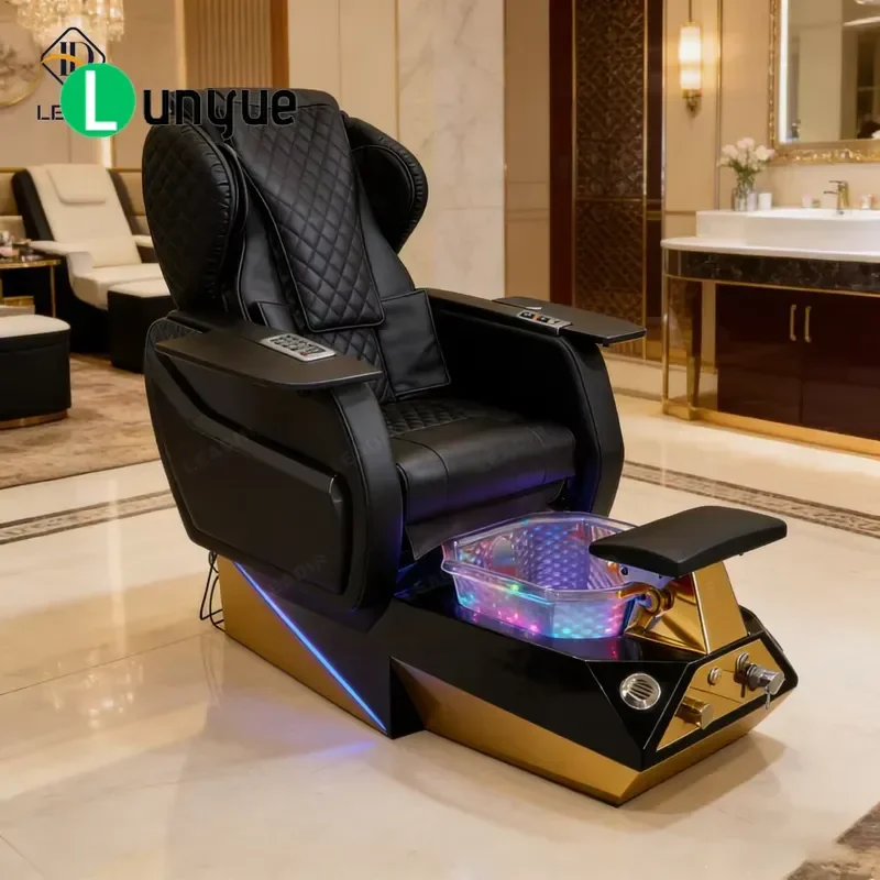Electric Reclining Foot Spa Massage Chair Tubular Professional Pedicure Chair for Beauty Shop Comfortable