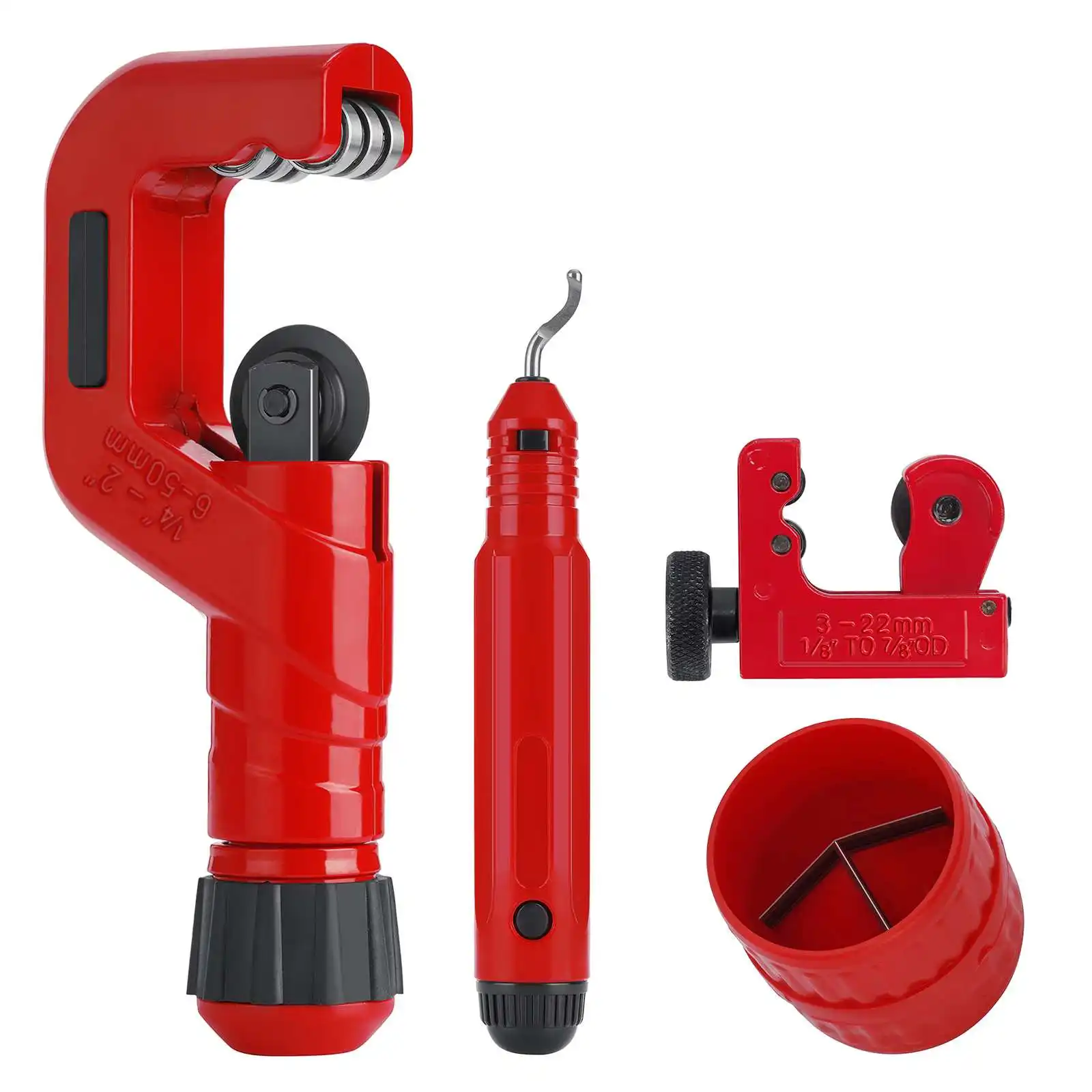 Decor Enthusiast Special  4-Piece Pipe Cutter Set  50mm Large Cutter  22mm Small Cutter  Deburring Tool  Circular Tool