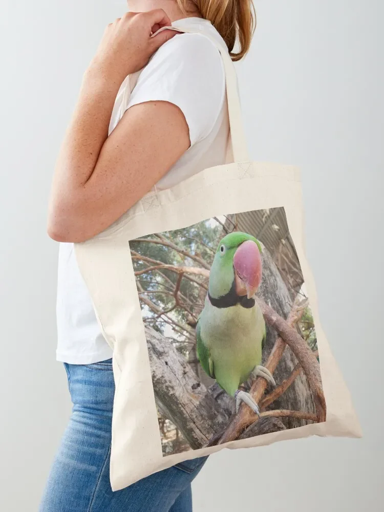 

Peel Zoo: Harry the Alexandrine Parrot Tote Bag Shopper Shopper handbag shopping bags foldable cloth bag woman