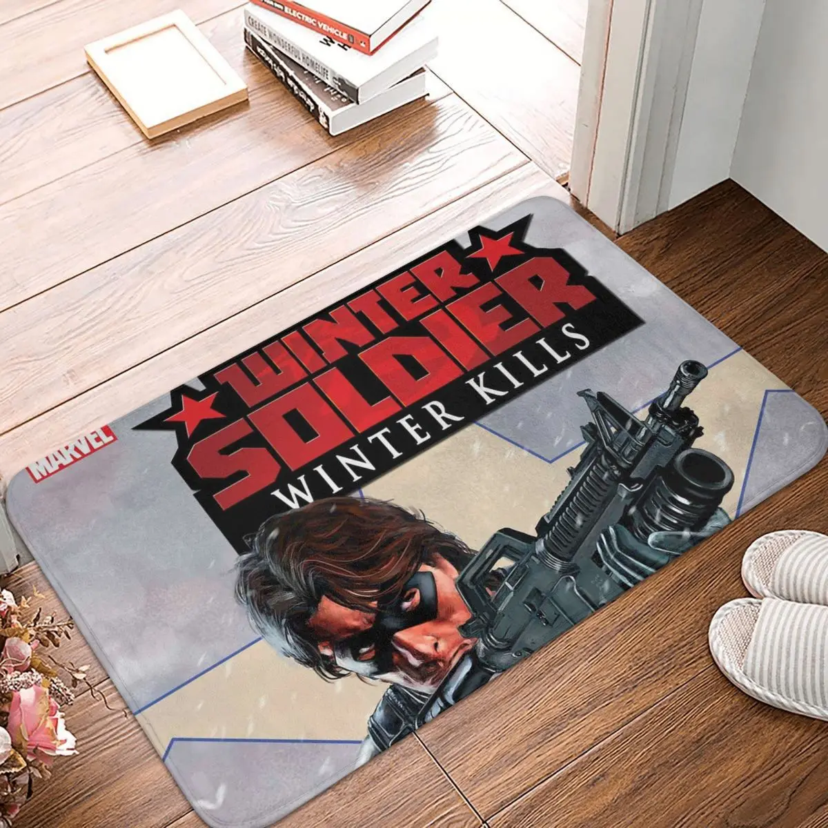 Marvel Winter Solider Non-slip Doormat Shoot Living Room Kitchen Mat Outdoor Carpet Indoor Modern Decor