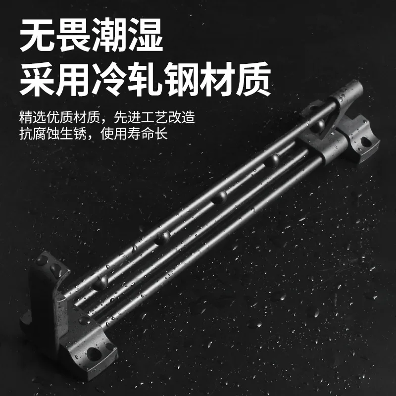 Wardrobe telescopic clothes hanging rod longitudinal clothes through pull-out vertical clothes hanging rod