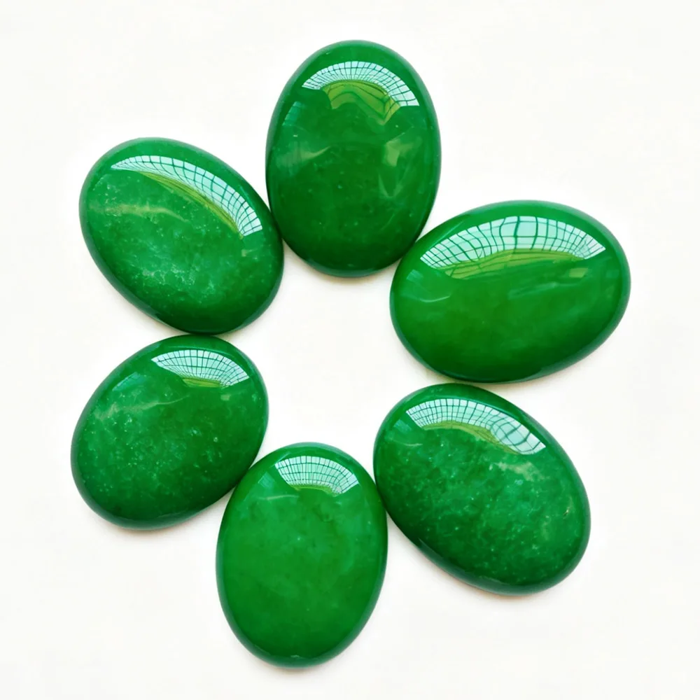 Cuentas de jade natural de Malasia de buena calidad, CABOCHON de 30x40mm para fabricación de accesorios de joyería DIY, envío gratis, venta al por mayor, 6 unidades/lote