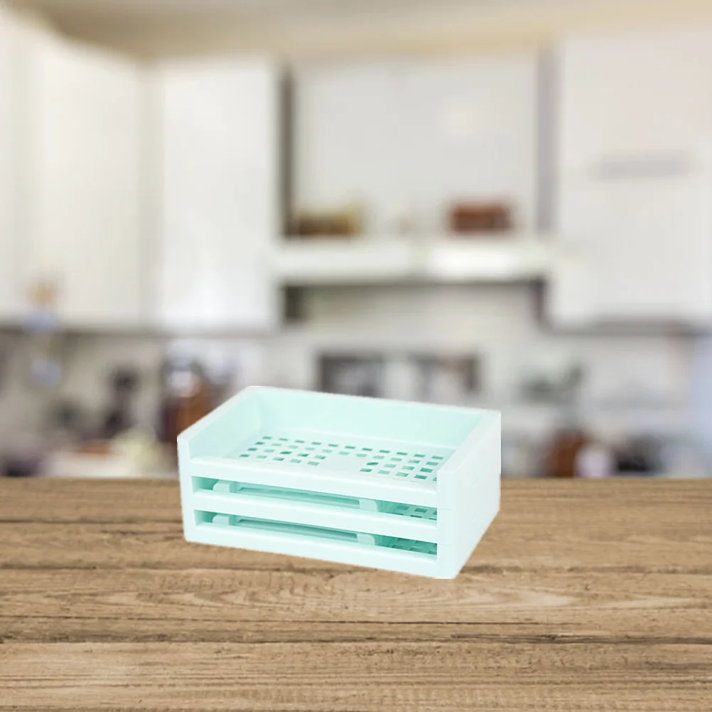 Scatola portaoggetti per ufficio Organizzatore da tavolo multistrato Contenitore pratico verde Materiale PP durevole per la cura della pelle