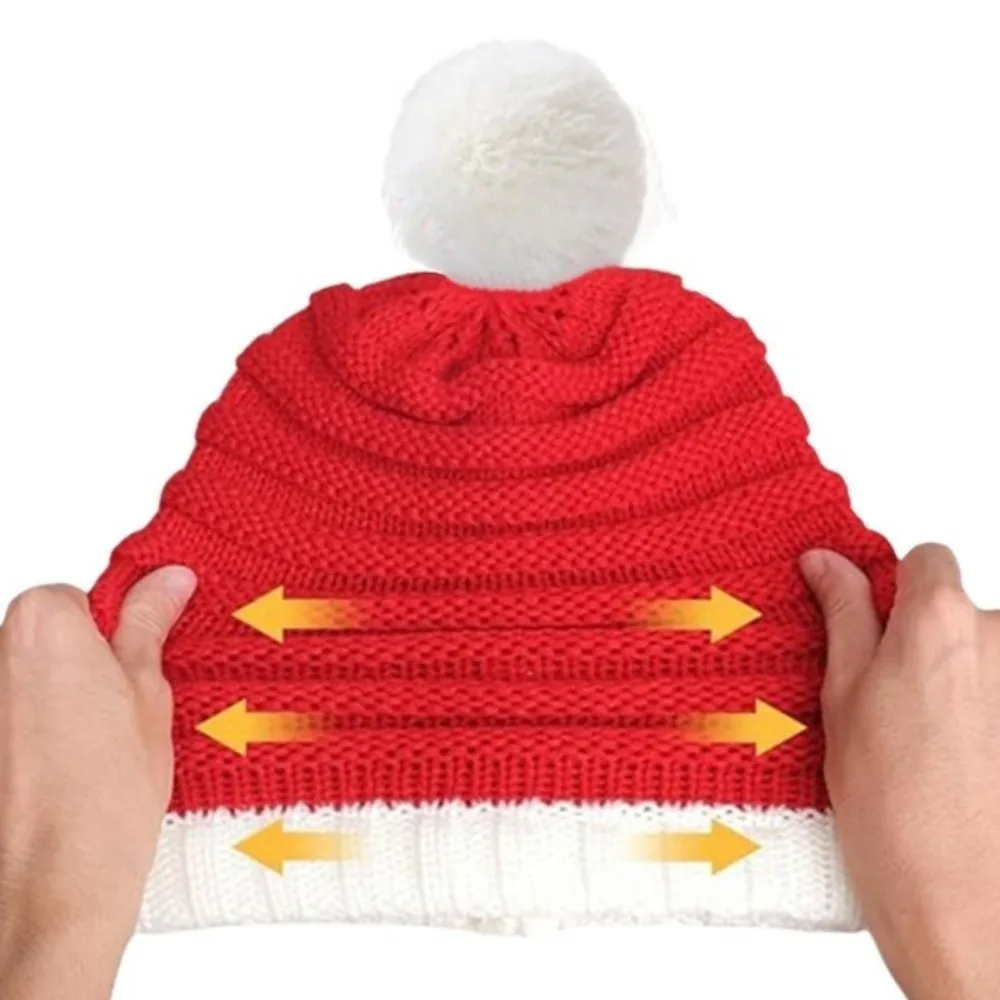 Gift Santa Claus Christmas Knitted Hat Green Red Warm Santa Beanie Hat Korean Style Merry Christmas Hat Striped Hat Outdoor