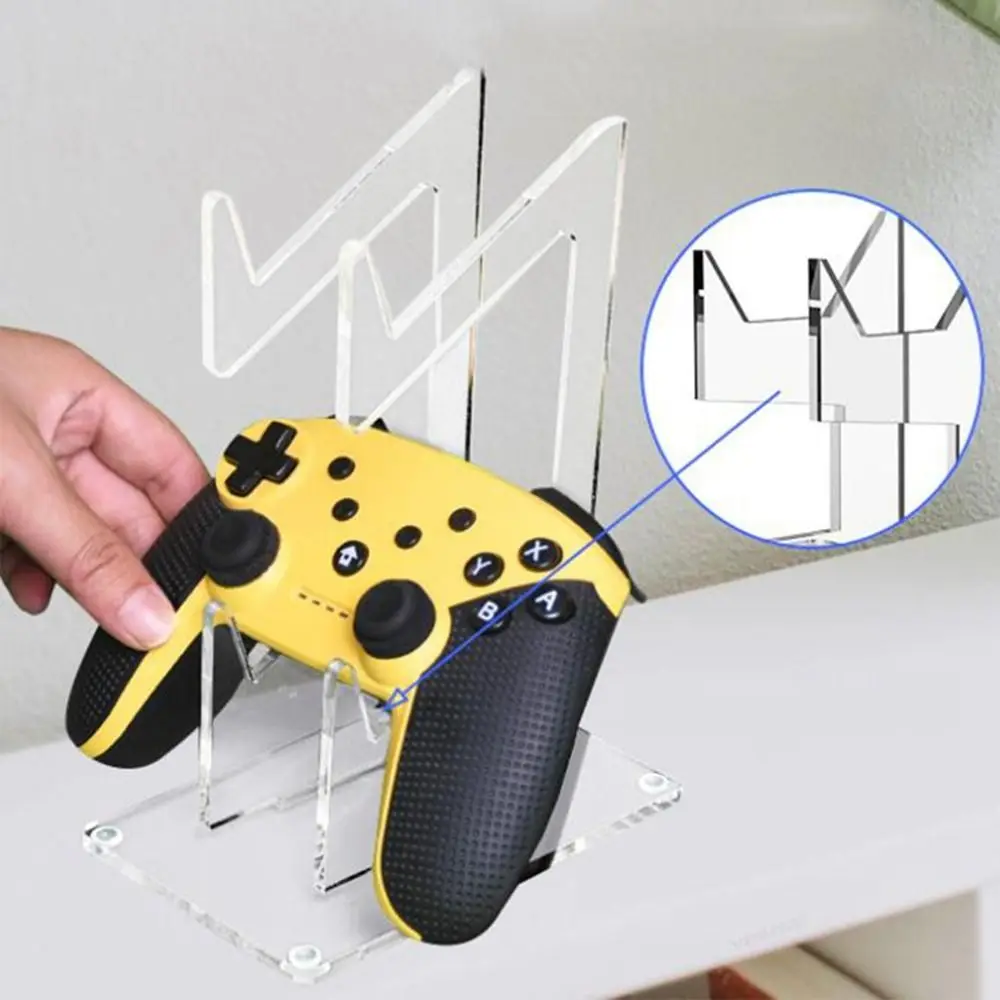 Acrylic 2-Layer Controller Holder Universal Stable Game Handle Display Stand Transparent Dual Game Controller Holder