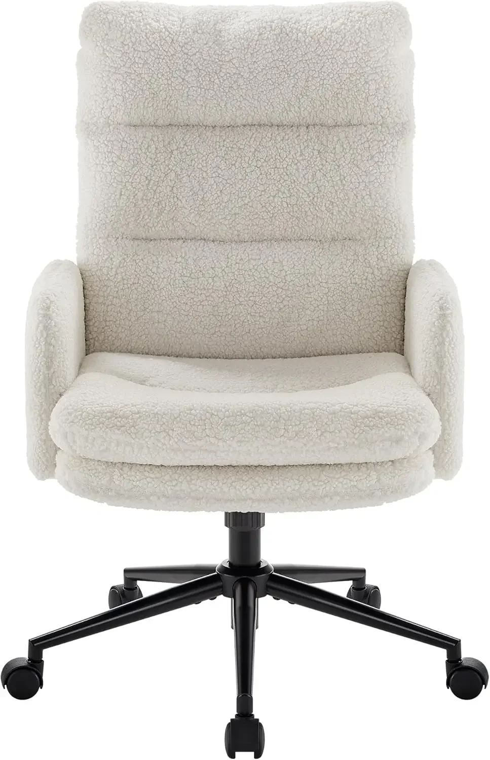 High-Back Home Office Chair,Upholstered Desk Chair with Armrests,Height Adjustable Armchair with Wheels, Swivel Office Desk Chai