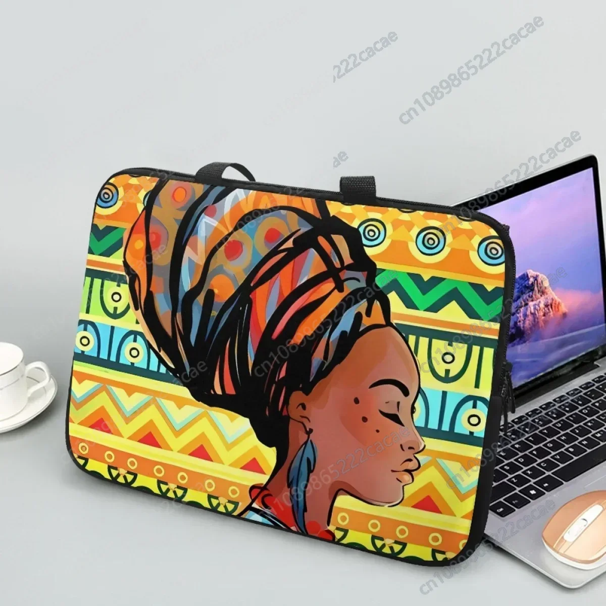 Tribal African Woman Print Laptop Bag for 10 12 13 15 17Inch Computer Bag Case Cover With Handle PC Carry Handbags Shockproof