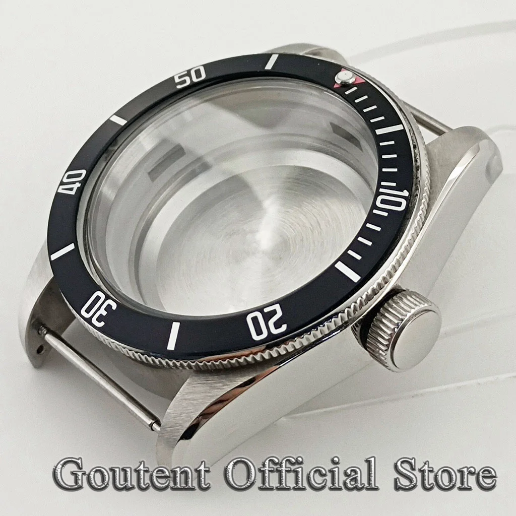 Goutent 41mm Cassa per orologio in cristallo di zaffiro argento adatta al movimento NH35 NH36 ETA 2824 2836 PT5000 Miyota 8215 821A 8205 DG2813 3804