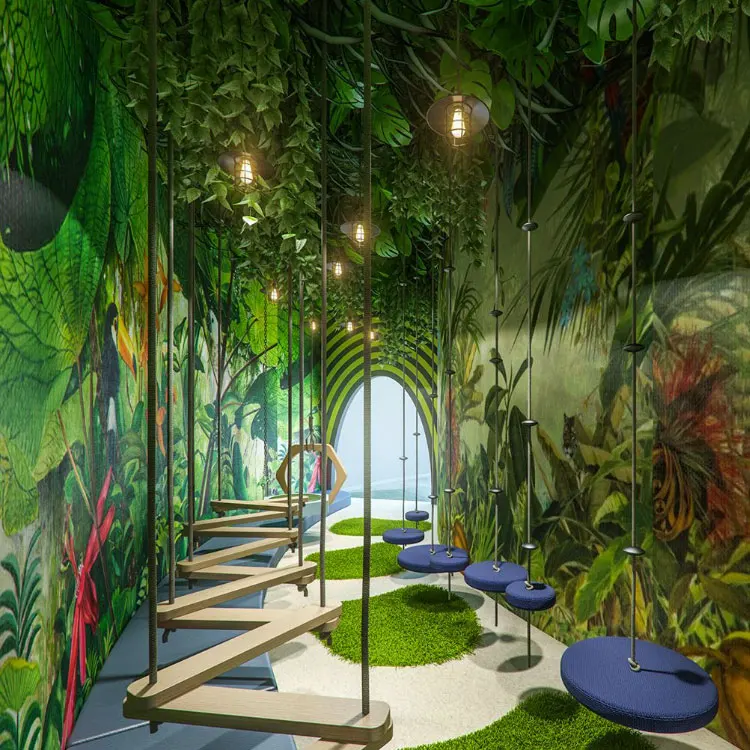 مجموعة ألعاب ناعمة للأطفال في مغامرة الأعمال للأطفال الصغار في الأماكن المغلقة، معدات أرضية للعب في الأماكن المغلقة، ملعب في المنتصف