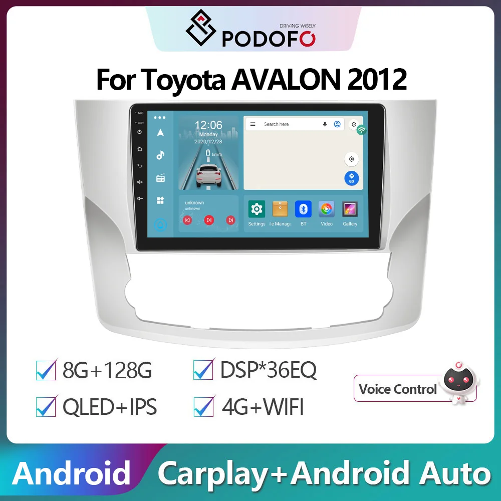 

Podofo Andorid Car Radio For Toyota Avalon 2012 Multimedia Player GPS Navigation Touch Screen Carplay Stereo No DVD Head Unit