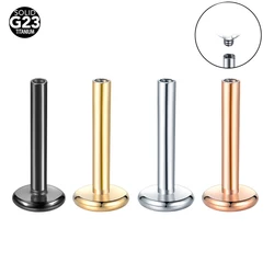 10Pcs  Gold Color G23 Titanium Base For Labret Lip Piercing Ring Earring 16G  Internally Threaded Base Lip Piercing Body Jewelry