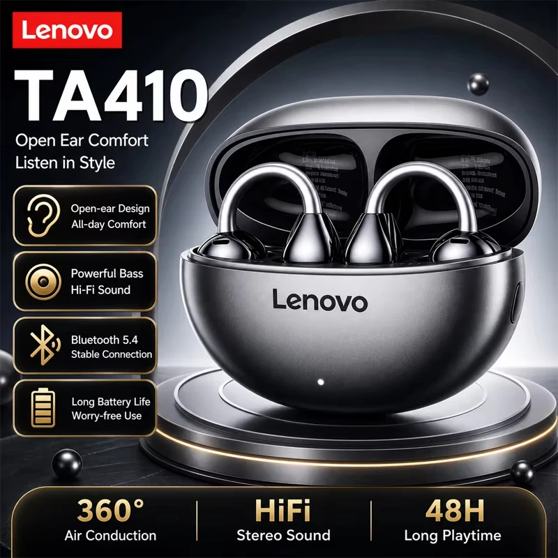 Original Lenovo TA410 TWS Kabellose Gaming-Ohrhörer mit Panorama-Raumklang-Effekten und langer Akkulaufzeit