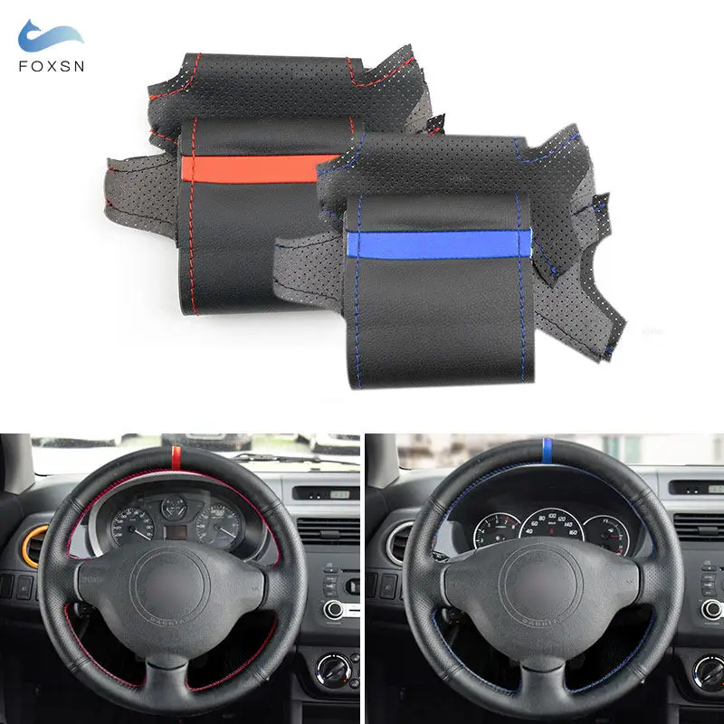 For Peugeot 207 Expert 2008-2016 Partner 2009-2018 For Citroen Berlingo Jumpy 2009-2016 Car Steering Wheel Cover Leather Trim