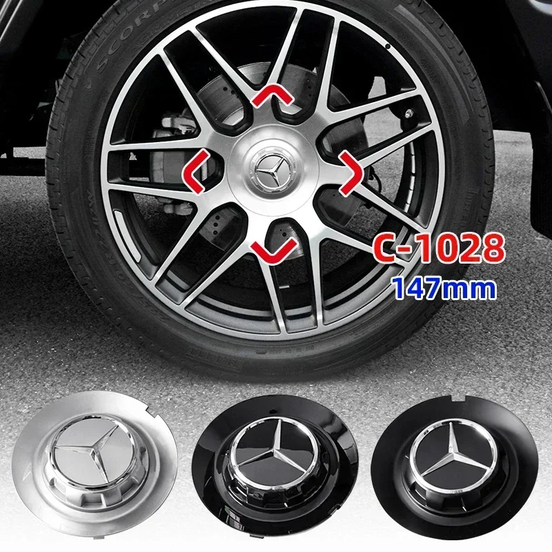 4PCS 147mm C-1028 17028 Car Wheel Center Hub Cover Cap Badge Logo For Mercedes Benz AMG G350 G500 G63 S680 GLS600 Accessories