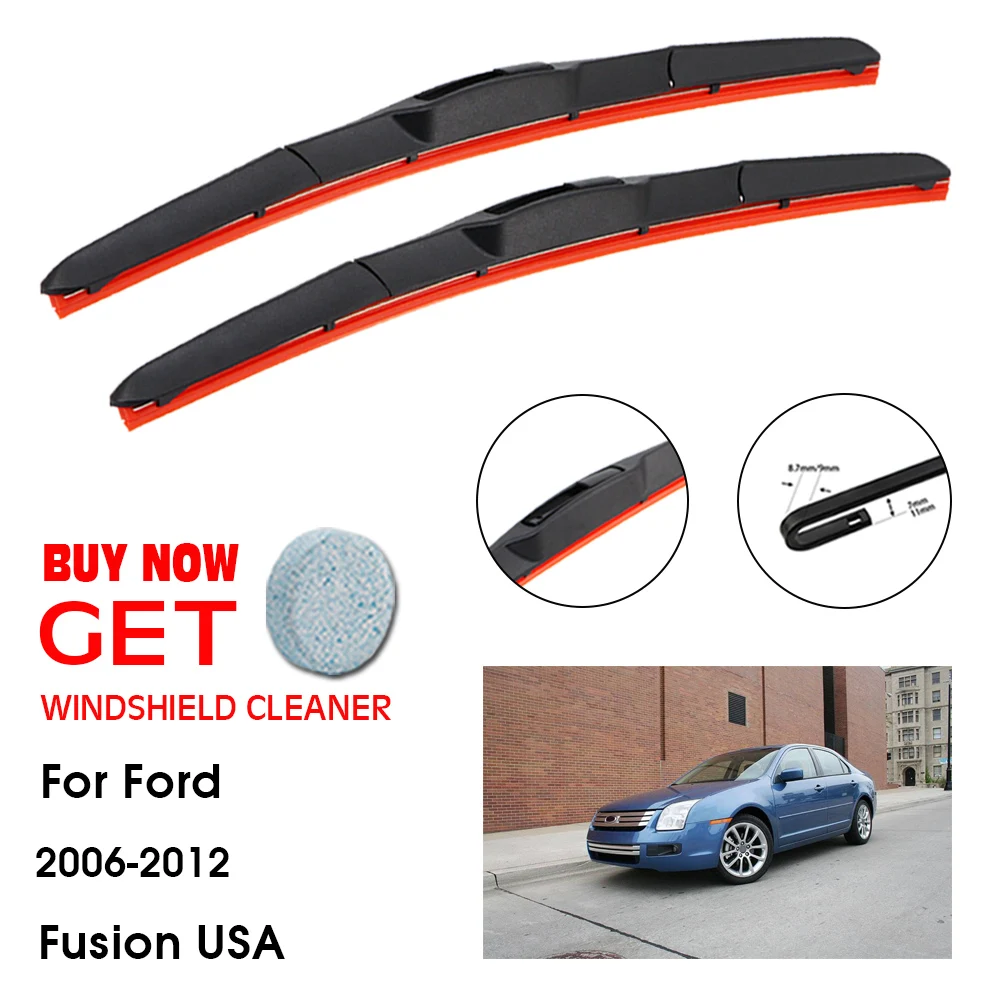 

Car Wiper For Ford Fusion USA 22"+16" 2006-2012 Front Window Washer Windscreen Windshield Silica Gel Wiper Blade Accessories