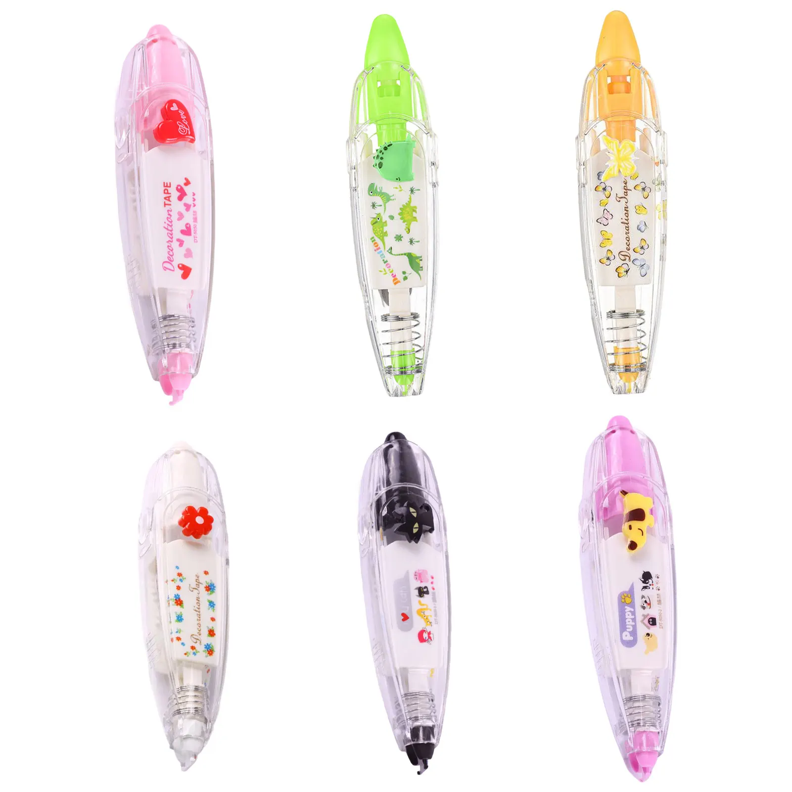6piece Treasure Cat Decorative Pen Set For Crafting Enthusiasts 6 Pcs DIY Lace Decoration Tape Pen