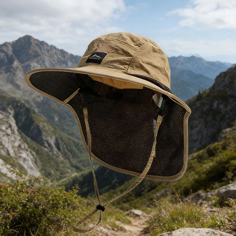 

Summer Men's Breathable Hiking Hat Outdoor Mesh Fishing Travel Cap Male Climbing UV Sun Protection Sunproof Bucket Hats For Men