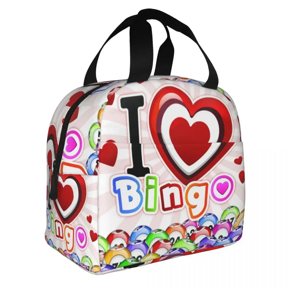 Game I Love Bingo Insulated Lunch Bags Cooler Bag Lunch Container Portable Tote Lunch Box Food Handbags Beach Picnic