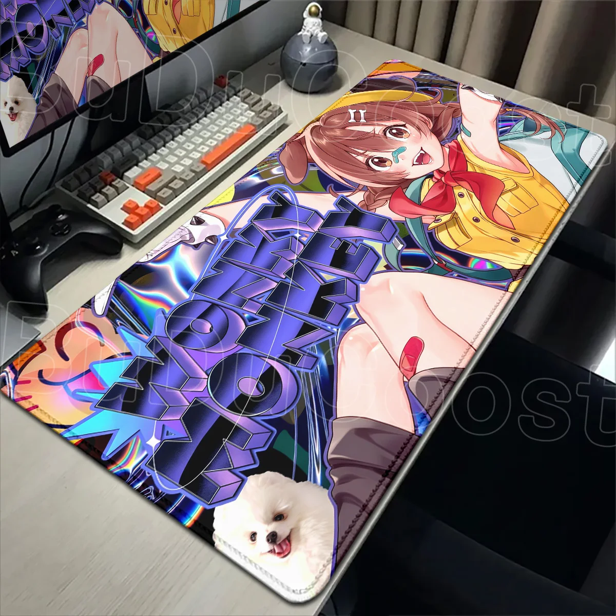 Коврики для мыши Hololive Cute Girl Inugami Korone, игровые аксессуары для ПК, офисные коврики для клавиатуры, HD-печать, 900x400 мм, аниме-коврик