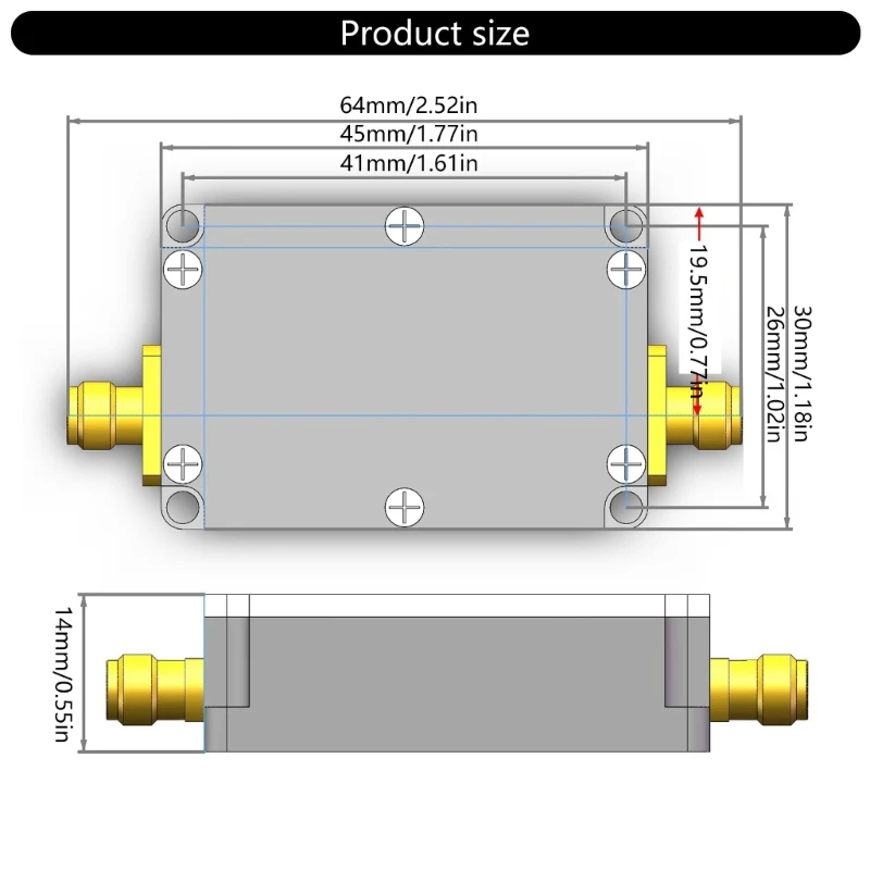 Robustos amplificadores microondas con módulo amplificación 2,4 GHz para sistemas lanzamiento