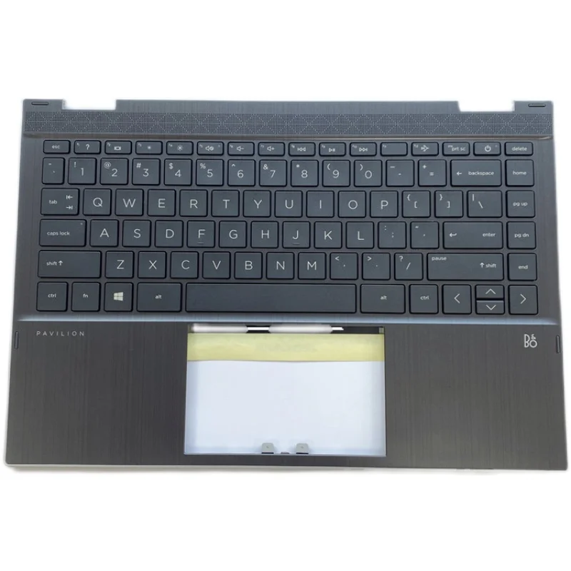 New For HP 14-DW TPN-Q171 C Case with Keyboard, Black Silver Edge L96524-001