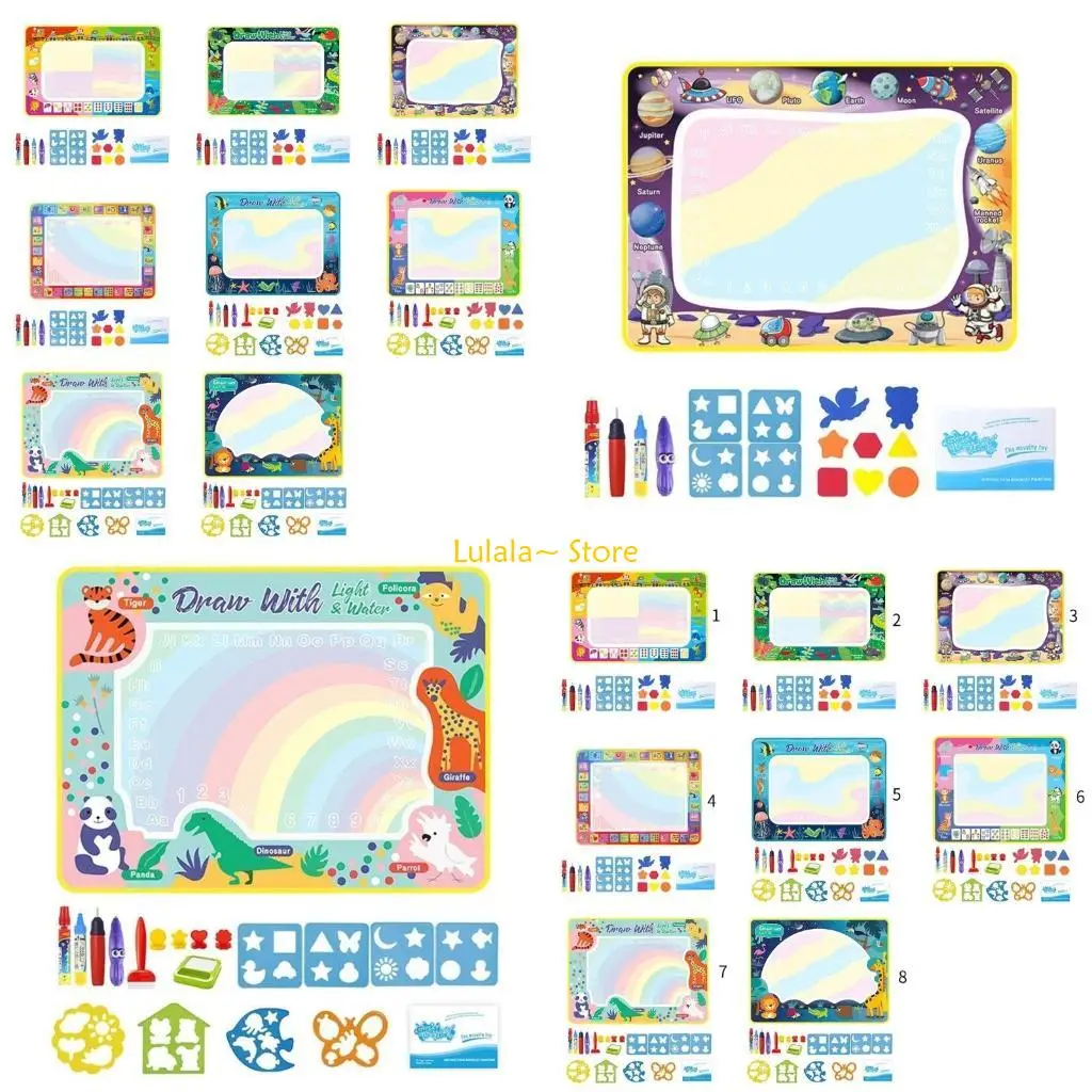 Y4QA Magical Water Drawing MAT ระบายสี พรม Magical ปากกาและแสตมป์วาดภาพวาด BOARD ของขวัญของเล่นสำหรับเด็ก